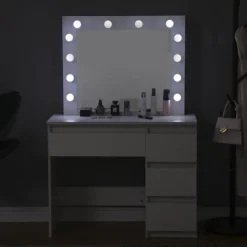 Sminkbord med LED-belysning vit - Giselle