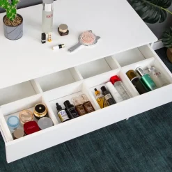 Sminkbord vitt med förvaring 90 cm bred