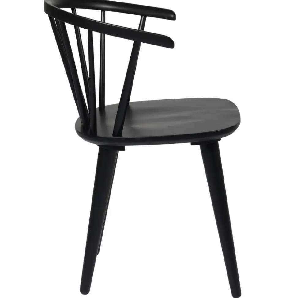 Smokey matgrupp, runt matbord med 4 st Dalsland karmstol - Gråbetsad ek/svart