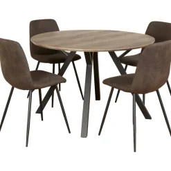 Smokey runt matbord Ø120 cm i whitewash