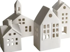 Småstad ljuslykta - Vit