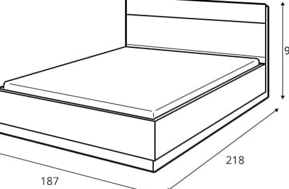 Säng 180 x 200 cm - Vit/stirling ek