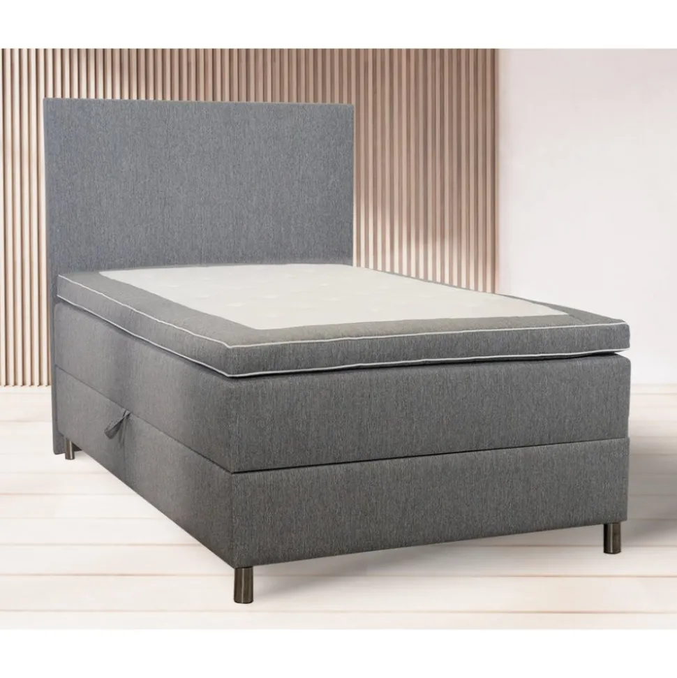 Säng med förvaring grå 120x200 cm