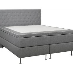 Säng 180x200 cm grå pocket 5 zoner