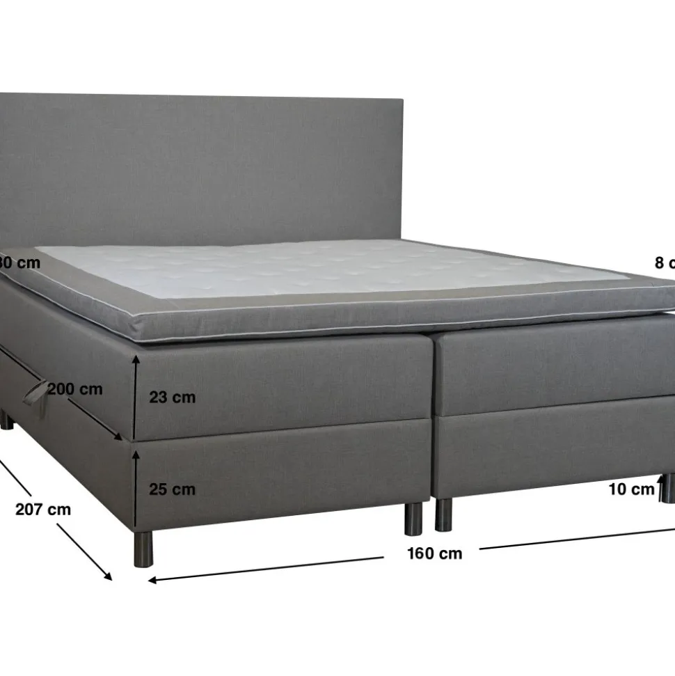 Säng 160x200 cm med förvaring grå