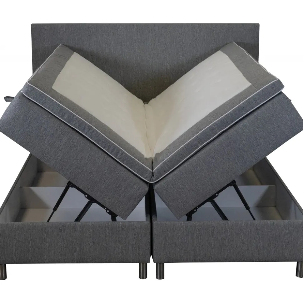 Säng 160x200 cm med förvaring grå