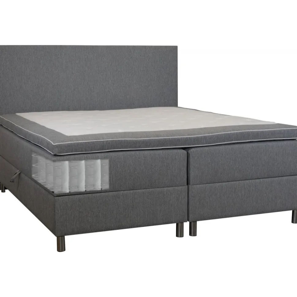 Säng 160x200 cm med förvaring grå
