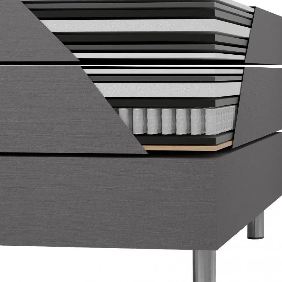 Säng 160x200 cm med förvaring grå