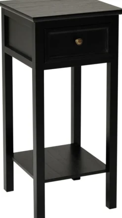 Sängbord 75 cm högt antiksvart - Holmby + Möbeltassar