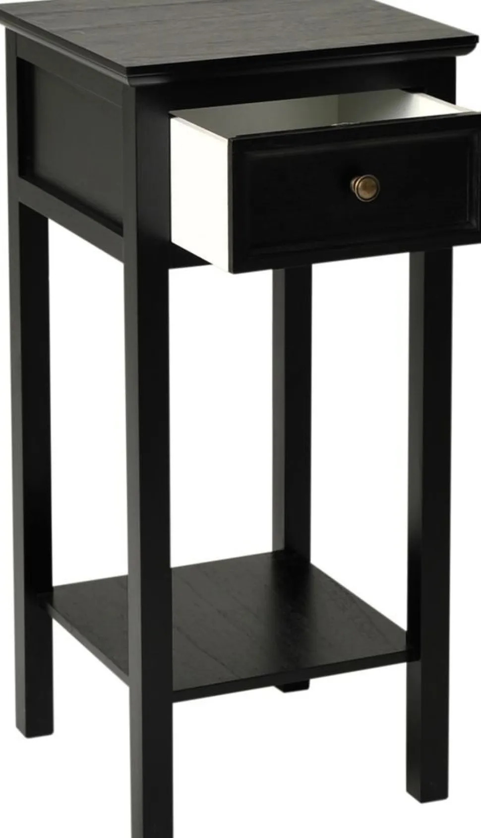 Sängbord 75 cm högt antiksvart - Holmby + Möbeltassar