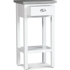 Sängbord 75 cm högt vitt cement topp