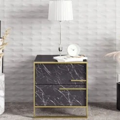 Sängbord - Guld/svart