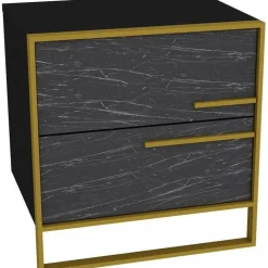 Sängbord - Guld/svart