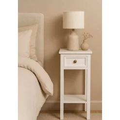 Sängbord antikvitt höjd 75 cm - Bristol + Fläckborttagare för möbler
