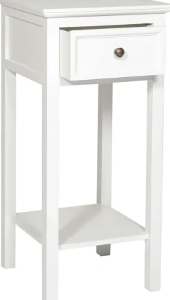 Sängbord antikvitt höjd 75 cm - Bristol + Möbeltassar