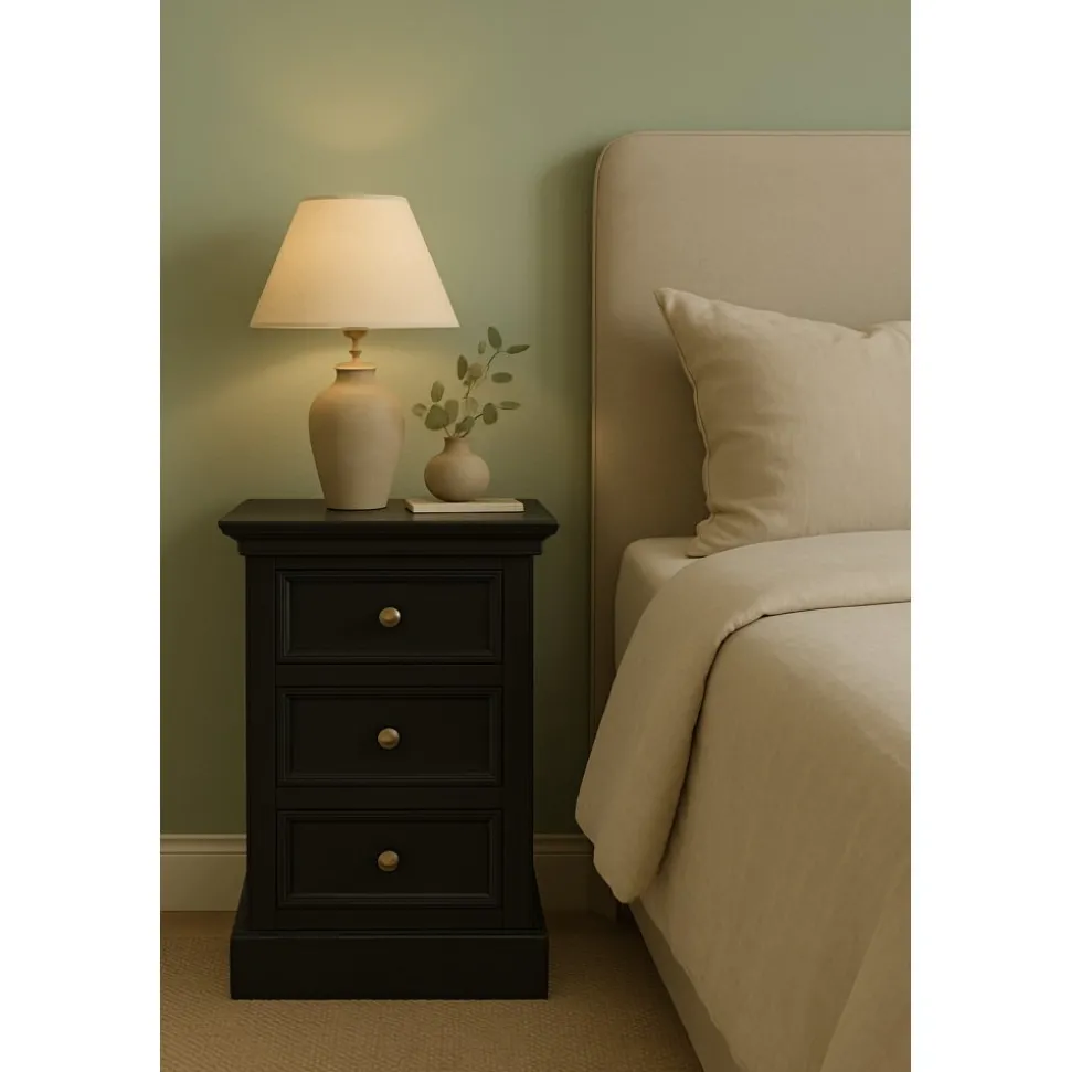 Sängbord Bristol i svart - 70 cm hög