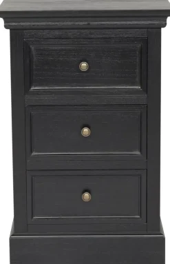 Sängbord Bristol i svart - 70 cm hög + Möbeltassar