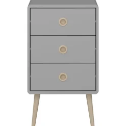 Sängbord grå med 3 lådor