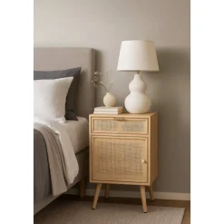 Sängbord i rotting/ek - Stockholm