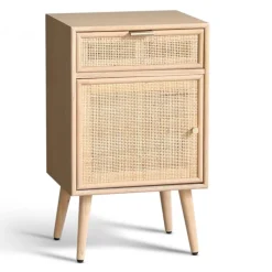 Sängbord i rotting/ek - Stockholm + Fläckborttagare för möbler