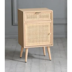 Sängbord i rotting/ek - Stockholm + Möbeltassar