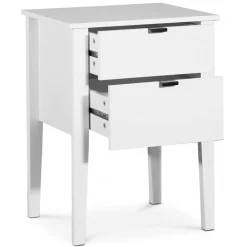 Sängbord med två lådor vit - Sunderland + Textilrengöring för möbler