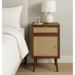 Sängbord valnöt/rotting 71 cm högt