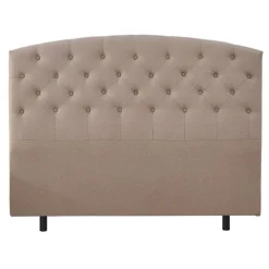 Sänggavel 180 cm bred rundad design - Beige
