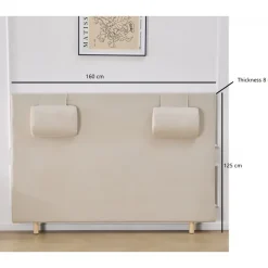 Sänggavel med nackkuddar 160 x 125 cm - Beige