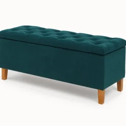 Sängkista Rönnö 180 cm - Turkos sammet