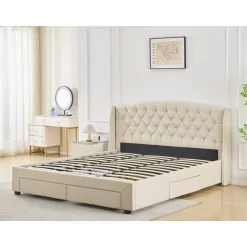 Sängram 180 x 200 cm - Beige