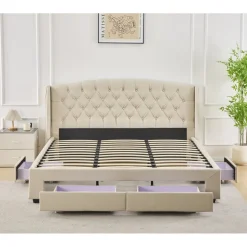 Sängram 180 x 200 cm - Beige