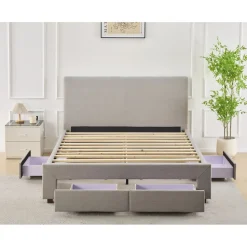 Sängram 140 x 200 cm - Grå