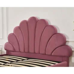 Sängram 160 x 200 cm - Rosa sammet - Saga