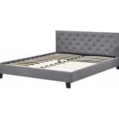 Sängram inklusive sänggavel 160 x 200 cm - Grå