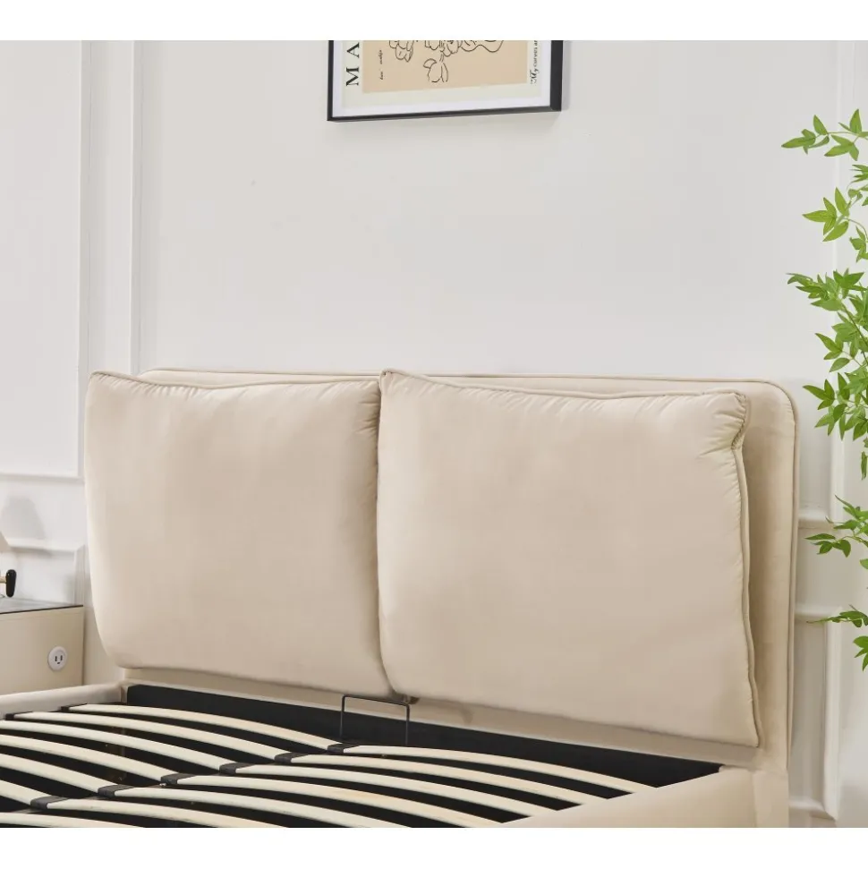 Sängram lyx 160 x 200 cm - Beige