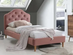 Sängram med gavel 90x200 cm Rosa - Chloe + Textilrengöring för möbler