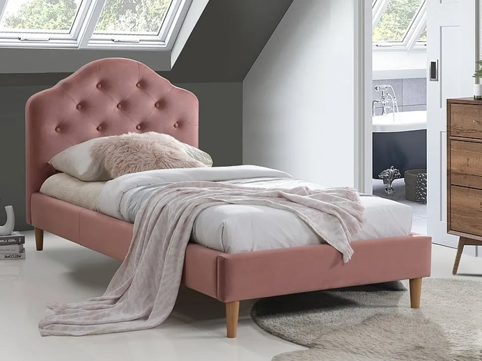 Sängram med gavel 90x200 cm Rosa - Chloe