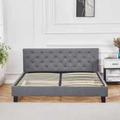 Sängram med sänggavel 180 x 200 cm - Grå