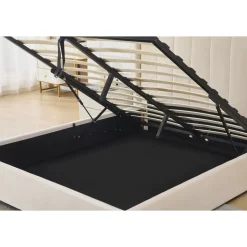 Sängram med sänggavel och förvaring 180 x 200 cm - Beige - Bianca