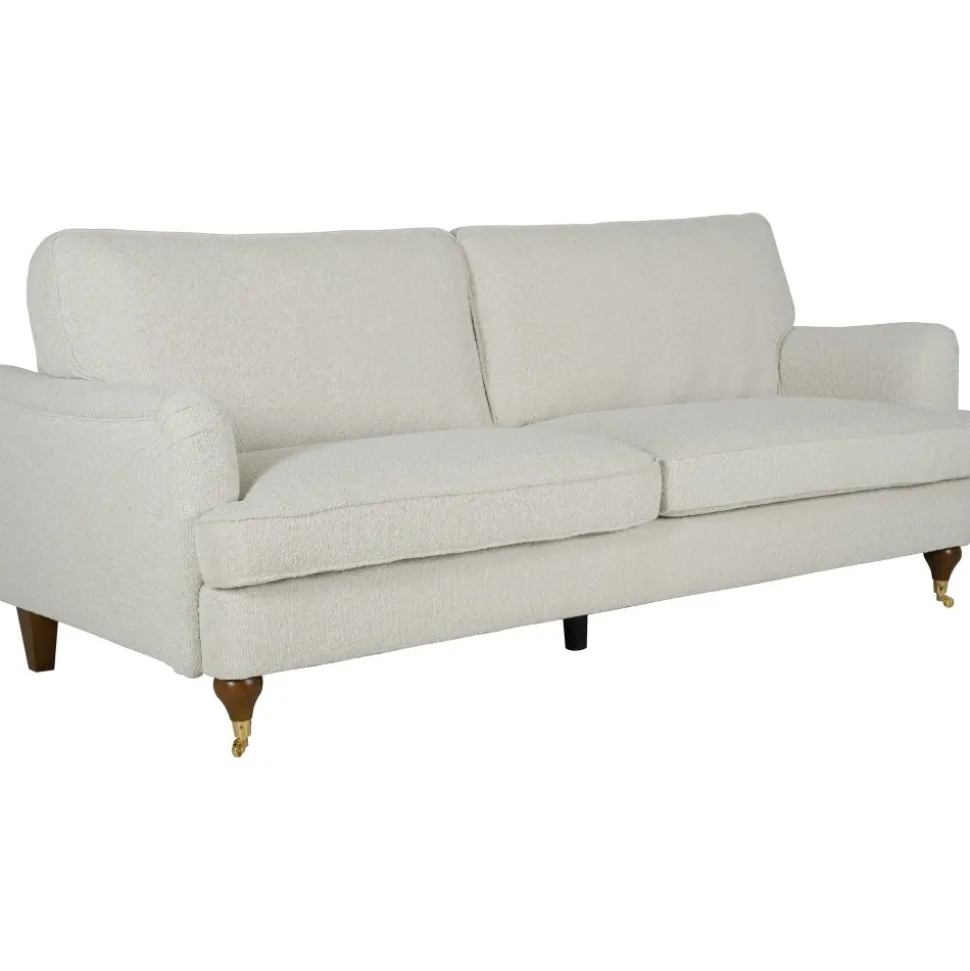 Soffa 210 cm bred Howard Watford Deluxe i bouclé + Textilrengöring för möbler