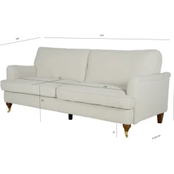 Soffa 210 cm bred Howard Watford Deluxe i bouclé + Möbeltassar