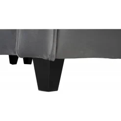 Soffa 250 cm bred mörkgrå sammet 114 cm djup + Fläckborttagare för möbler