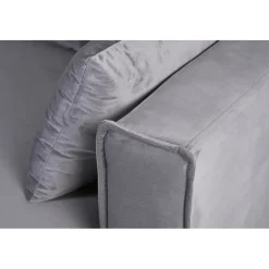 Soffa 250 cm bred mörkgrå sammet 114 cm djup