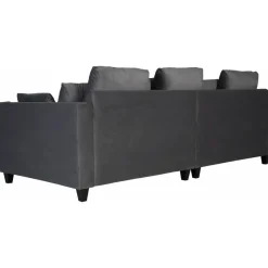 Soffa 250 cm bred mörkgrå sammet 114 cm djup + Textilrengöring för möbler