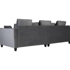 Soffa 270 cm bred och 114 cm djup - grå sammet