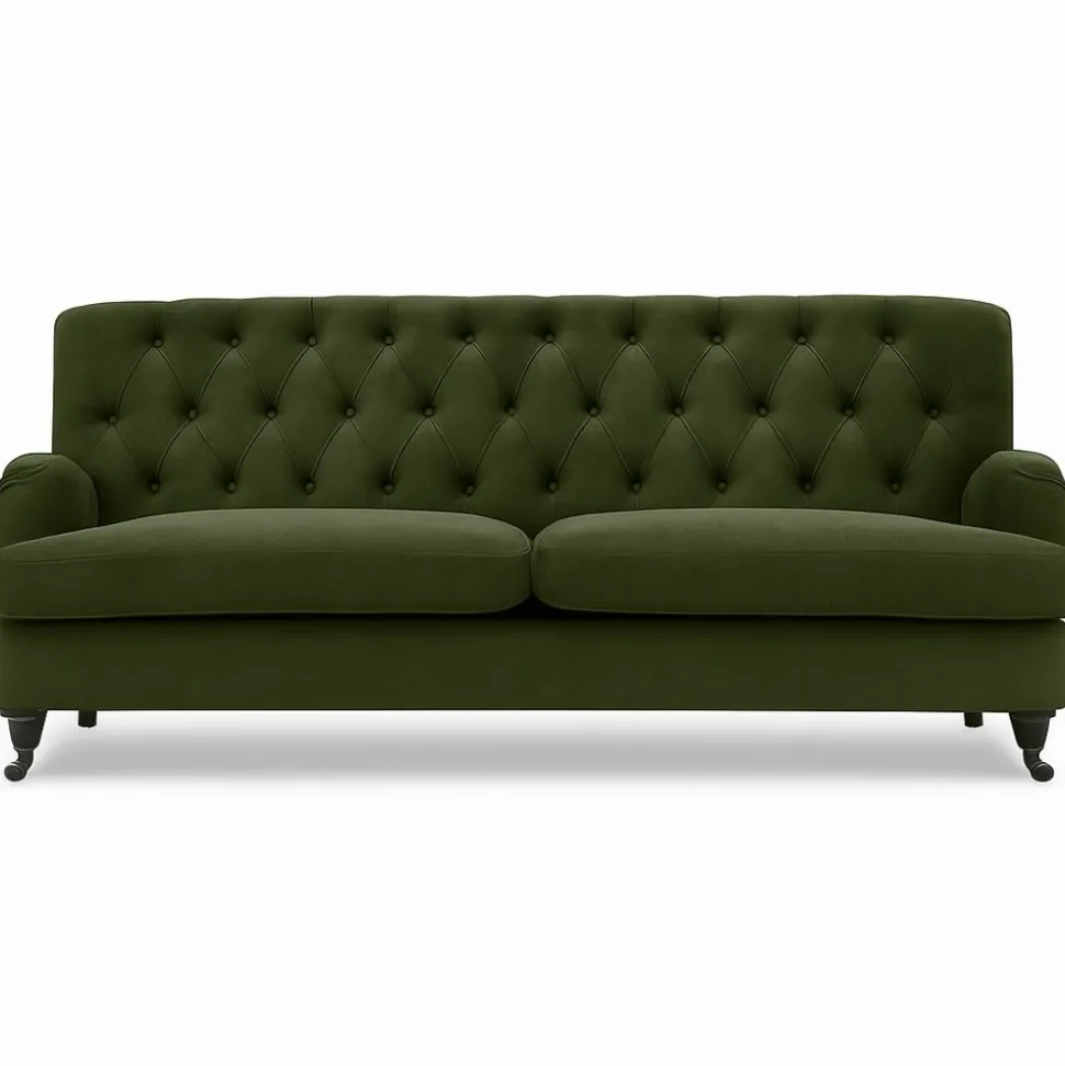 Soffa 215 cm i mörkgrön klädsel - Howard Barkley