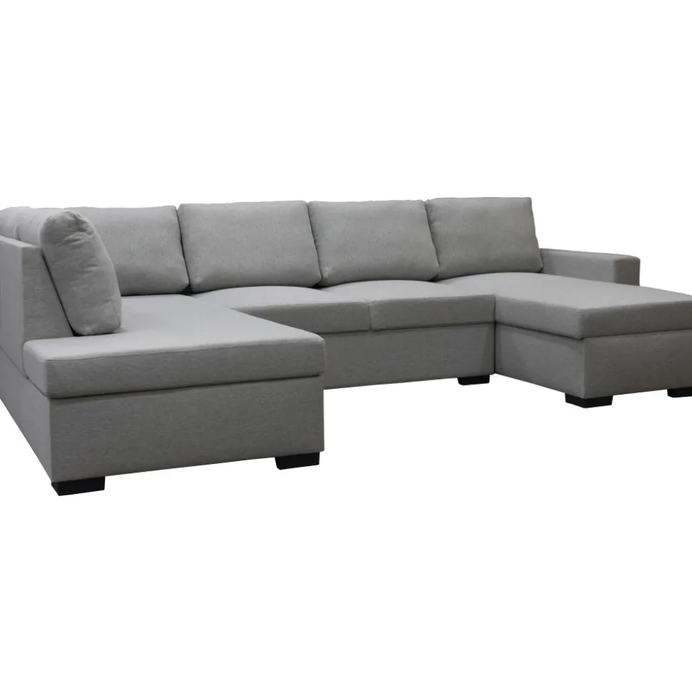 Soffa 309 cm ljusgrå - Solna + Fläckborttagare för möbler