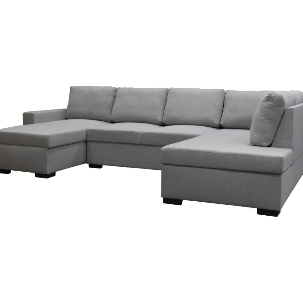 Soffa 309 cm ljusgrå - Solna + Fläckborttagare för möbler