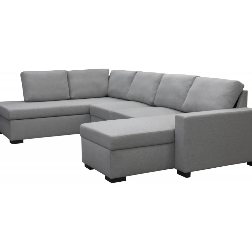 Soffa 309 cm ljusgrå - Solna + Fläckborttagare för möbler